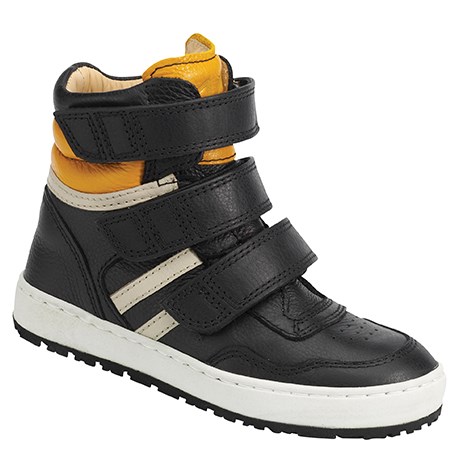 2133.9807 Piedro Hi Tops Sports Black Yellow Beige Leather Velcro.jpg