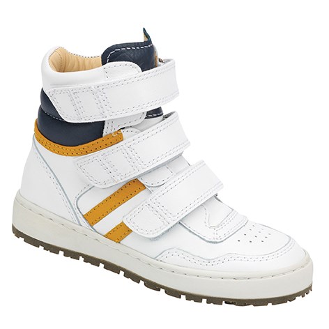 2133.9907 Piedro Hi Tops Sports White Blue Yellow Leather Velcro.jpg